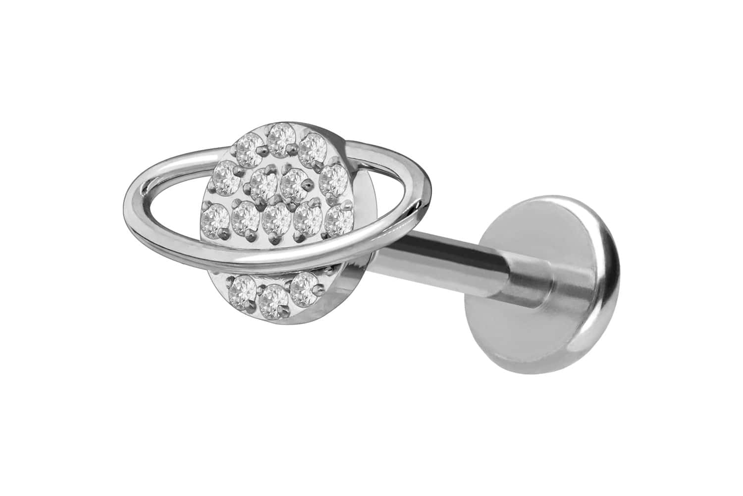 Titan Labret Piercing mit Push Fit KRISTALLPLANET